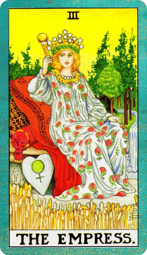 Rider Waite depiction of The Empress tarot card.