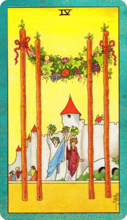 Four Of Wands Tarot Card Meaning Joyful Mystic Four Of Wands Tarot Card Meaning Joyful Mystic