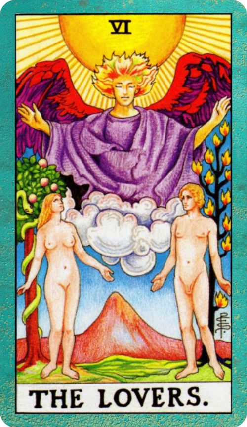 Rider Waite depiction of The Hierophant in reversed position.