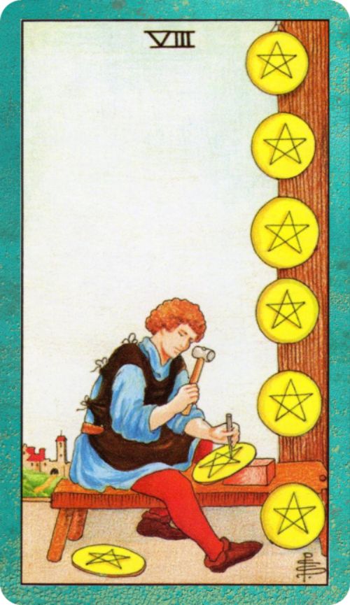 Eight Of Pentacles Tarot Card Meaning Joyful Mystic Eight Of Pentacles Tarot Card Meaning Joyful Mystic