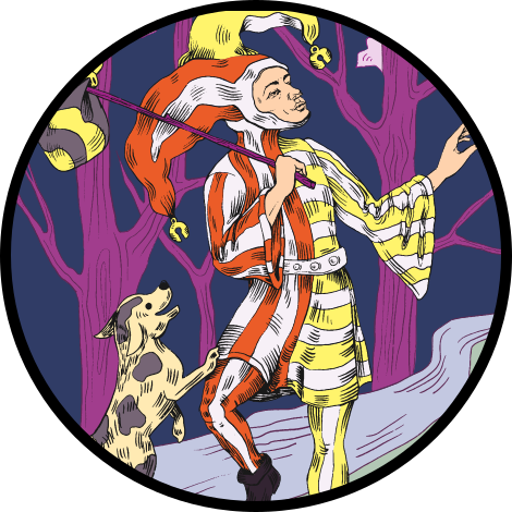 Major Arcana image of The Fool tarot card as icon for link to Major Arcana post.